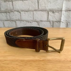 BROWN LEATHER & Black Canvas Belt